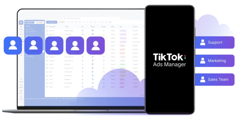 Collaborate on TikTok Ads accounts using cloud phones with team access and role management in Multilogin