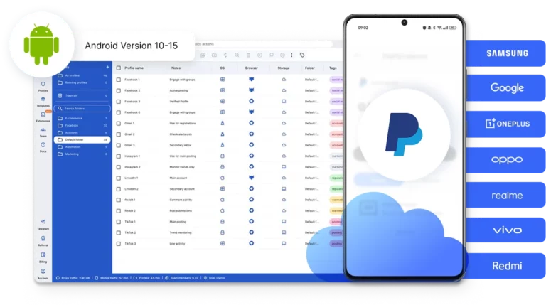Run one cloud phone per PayPal account