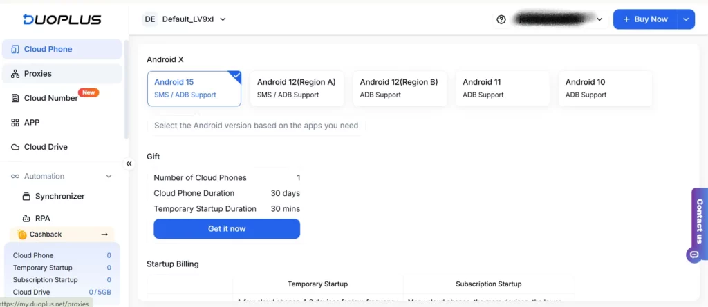 duoplus dashboard view