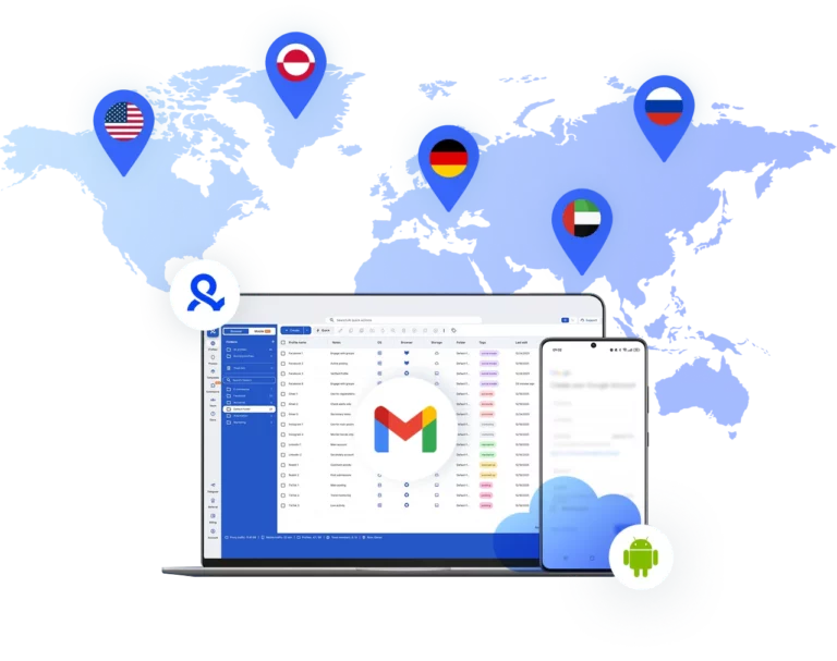 Gmail accounts managed from unified Multilogin dashboard