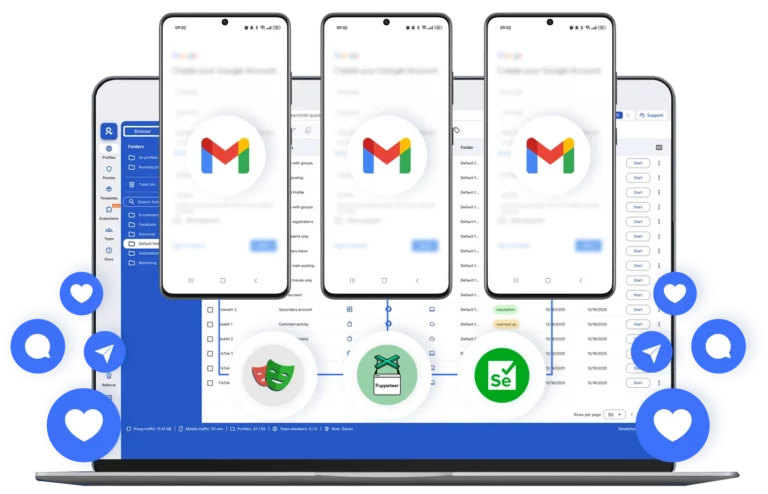 Real Android cloud phone running native Gmail app with persistent session data and authentic device identifiers