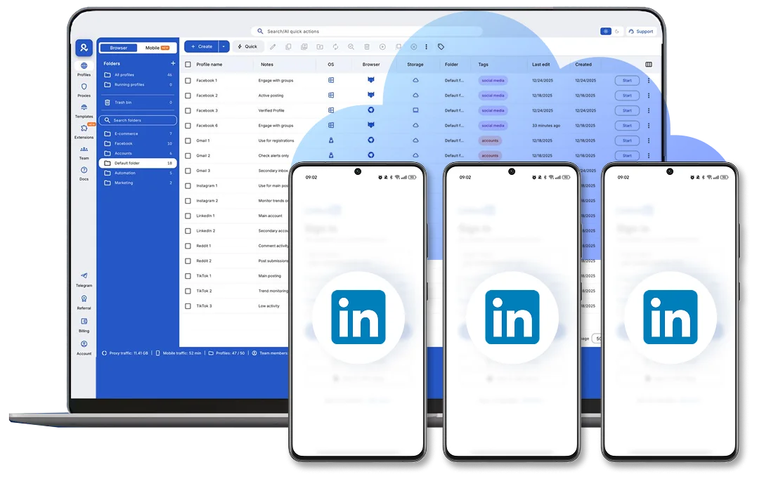 LinkedIn proxy & antidetect bundle
