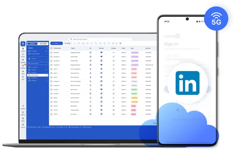 Run one cloud phone per LinkedIn account