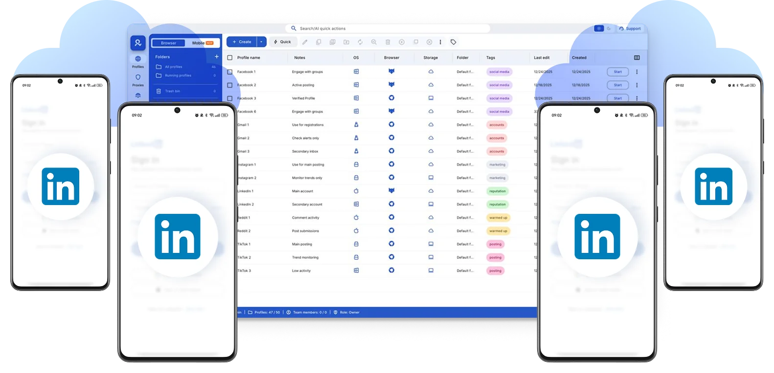 Create multiple LinkedIn accounts