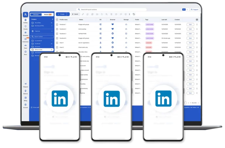 Run multiple LinkedIn accounts