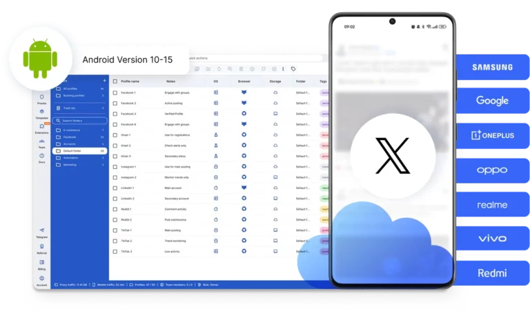 Run one cloud phone per Twitter account