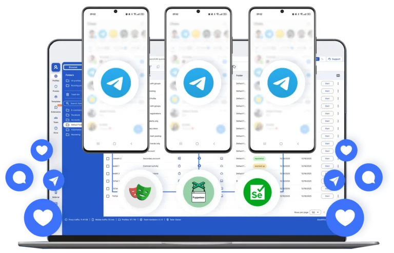 Team managing dozens of Telegram accounts across cloud phones and browsers