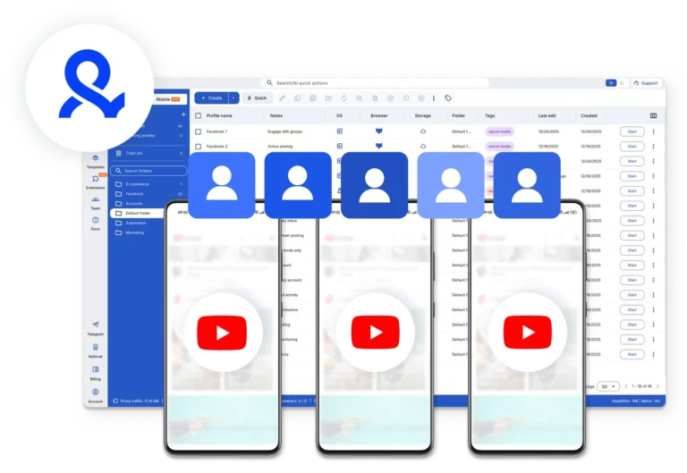 Scalable setup to create multiple YouTube accounts safely without device conflicts