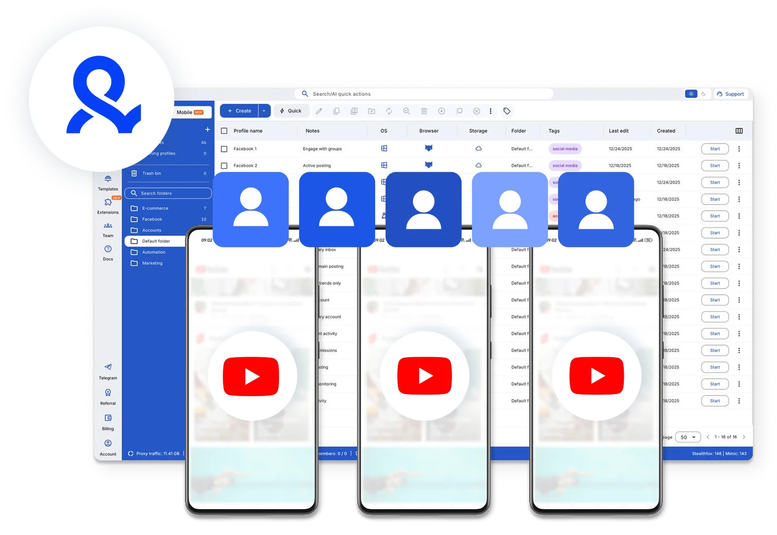 Scalable setup to create multiple YouTube accounts safely without device conflicts