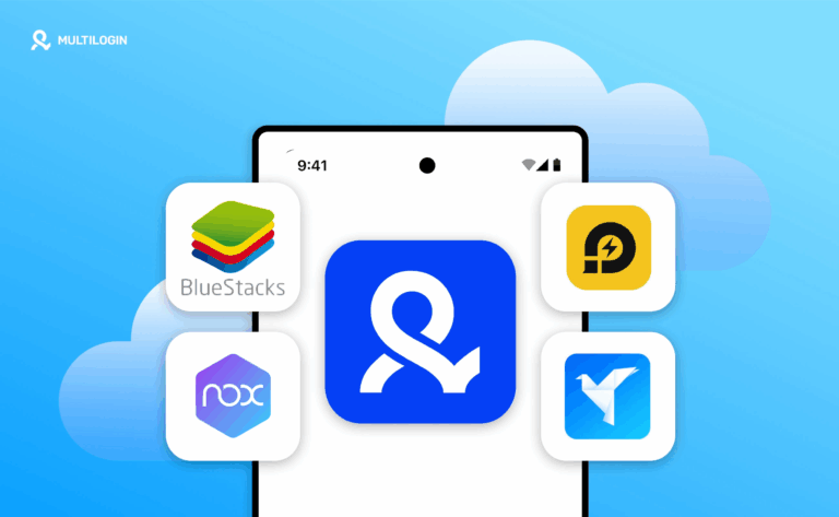 Android emulators comparison with BlueStacks, Nox and cloud phone solution on mobile device screen