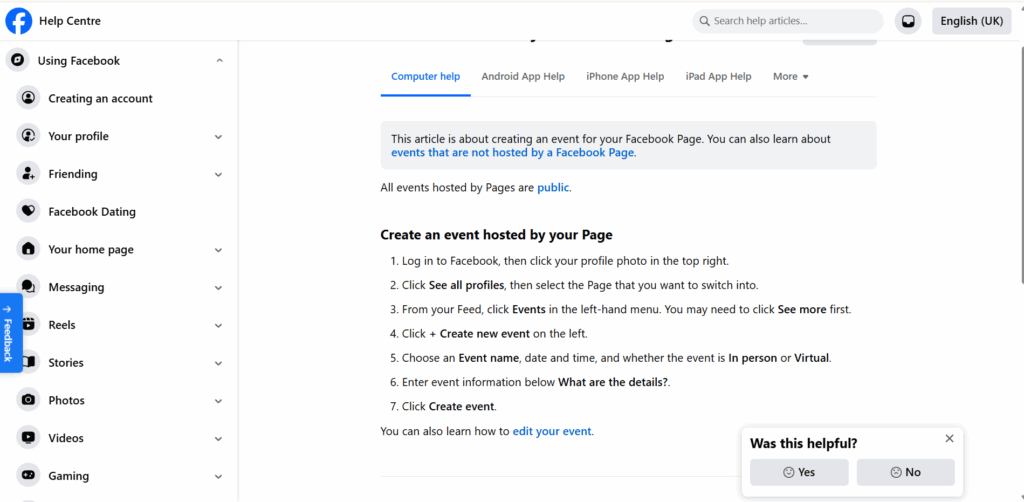 How to create an event on Facebook
