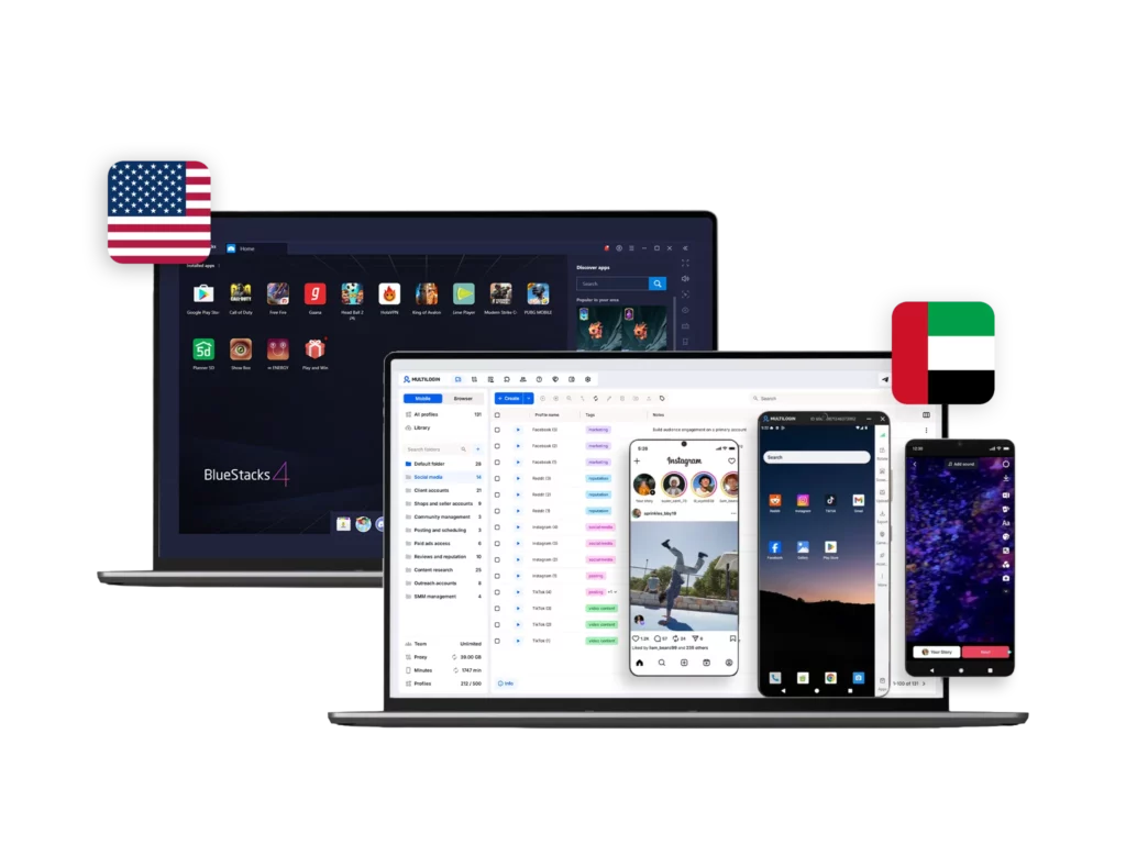 Multilogin vs BlueStacks comparison of tools for managing multiple mobile accounts