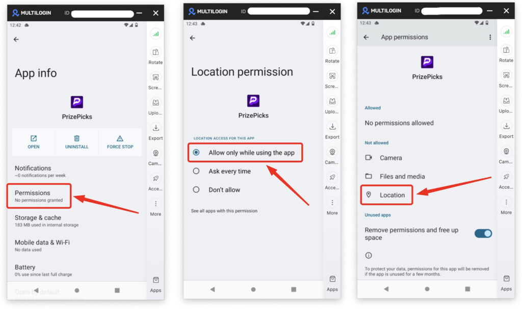PrizePicks multiple accounts turn on location