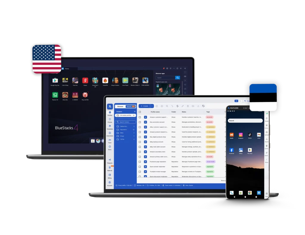 BlueStacks vs. Multilogin: Comparativo