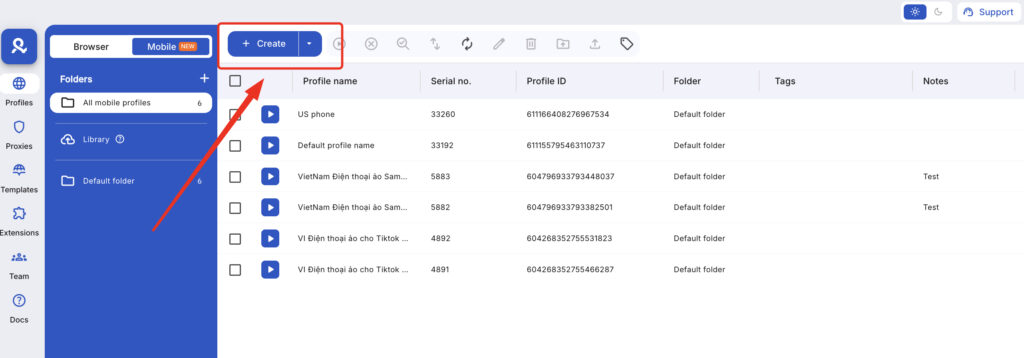 cloud phone create new cloud phone profile