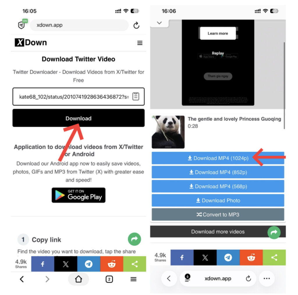 hướng dẫn tải video từ X