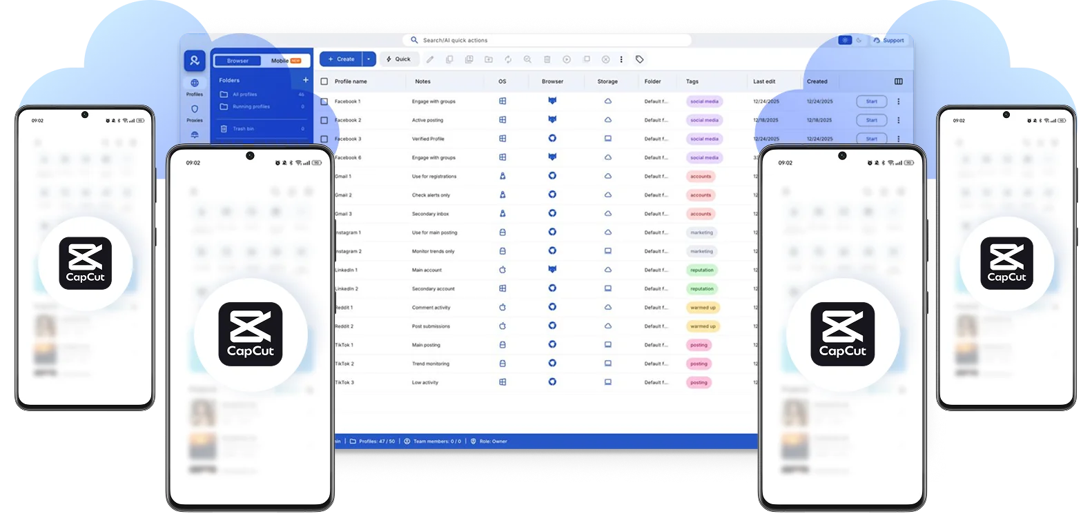Create and manage multiple CapCut accounts