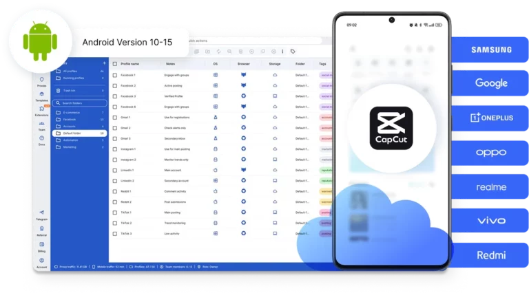 Use one cloud phone per CapCut account to avoid conflicts and automate your workflow on CapCut.