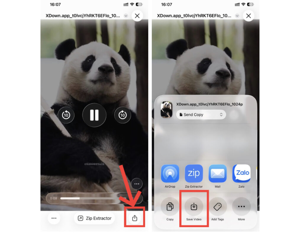 tải video từ zip extractor
