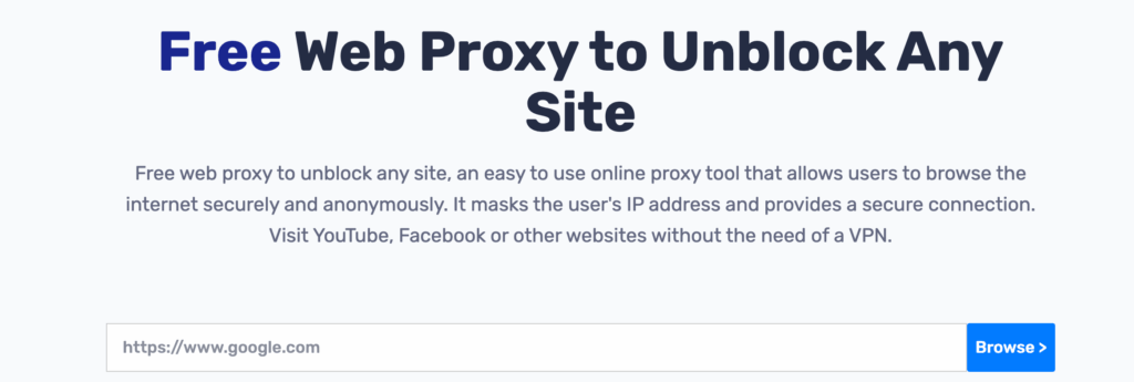 CoProxy free web proxy homepage — URL bar for fast anonymous access to YouTube