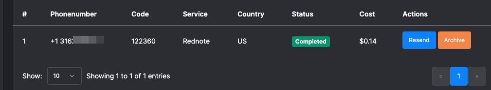 RedNote (Xiaohongshu) mobile app accepts phone numbers from any country