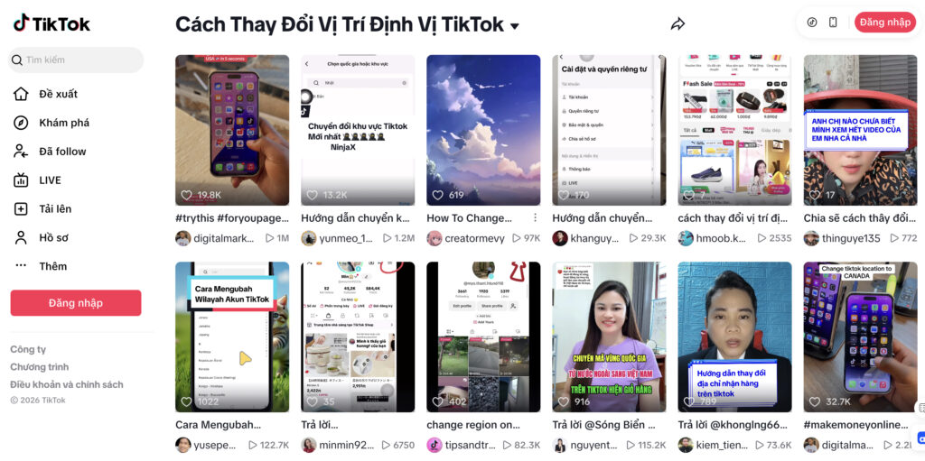 đổi vị trí định vị trên tiktok, chỉnh location tiktok, chỉnh tiktok location