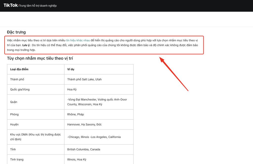 đổi vị trí quảng cáo tiktok