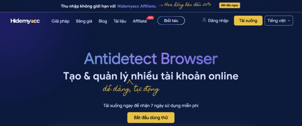 hidemyacc antidetect viet nam 2026