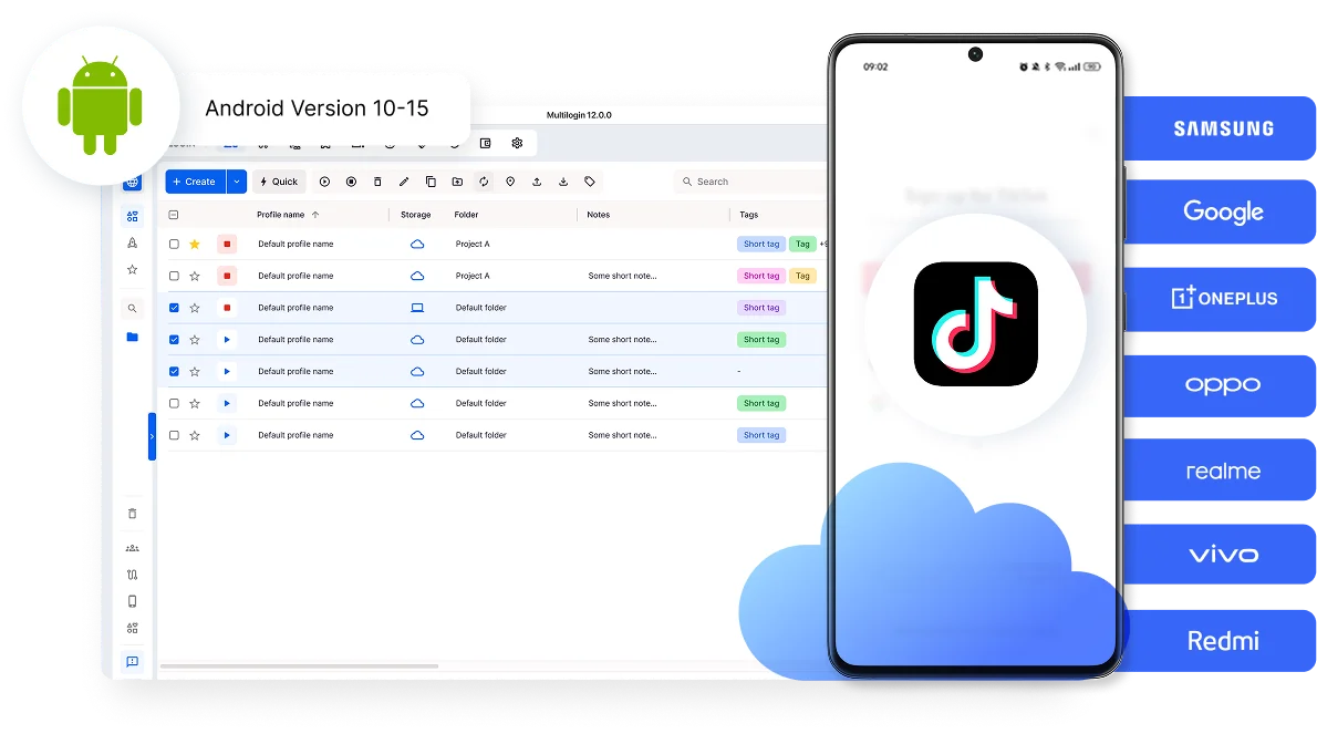 Unique cloud phones for multiple TikTok accounts