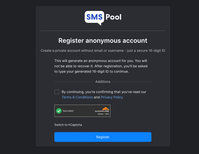 SMSPool is a service that provides virtual phone numbers for account verification