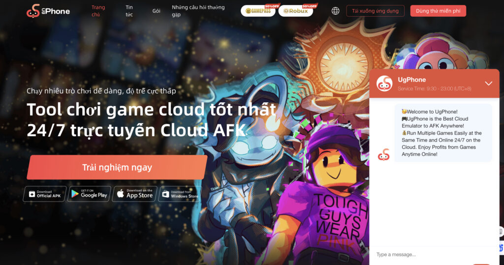 ugphone điện thoại đám mây điên thoại ảo