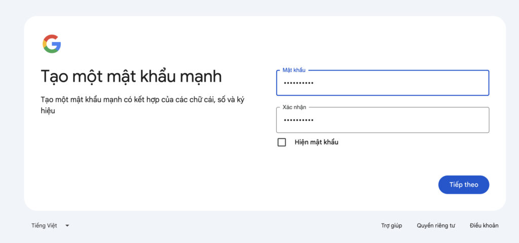 tạo tài khoản gmail