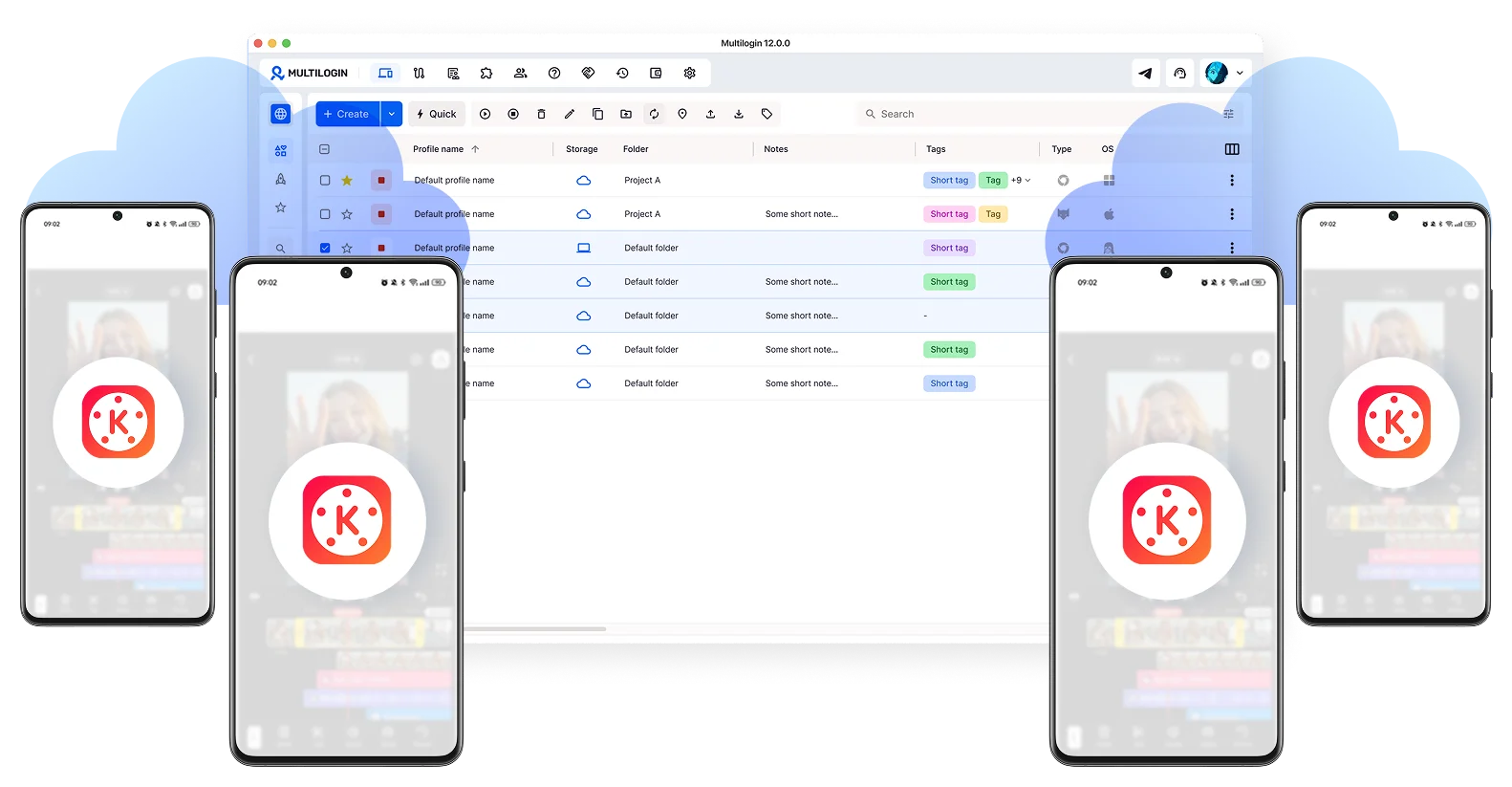 Install the native KineMaster app on real Android cloud phones