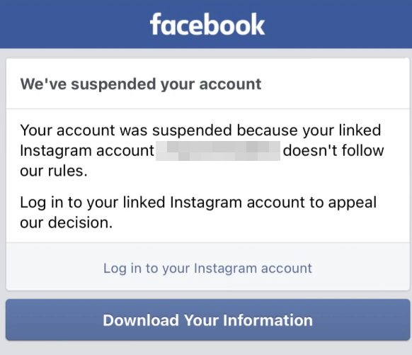 Заморозка аккаунта на Facebook