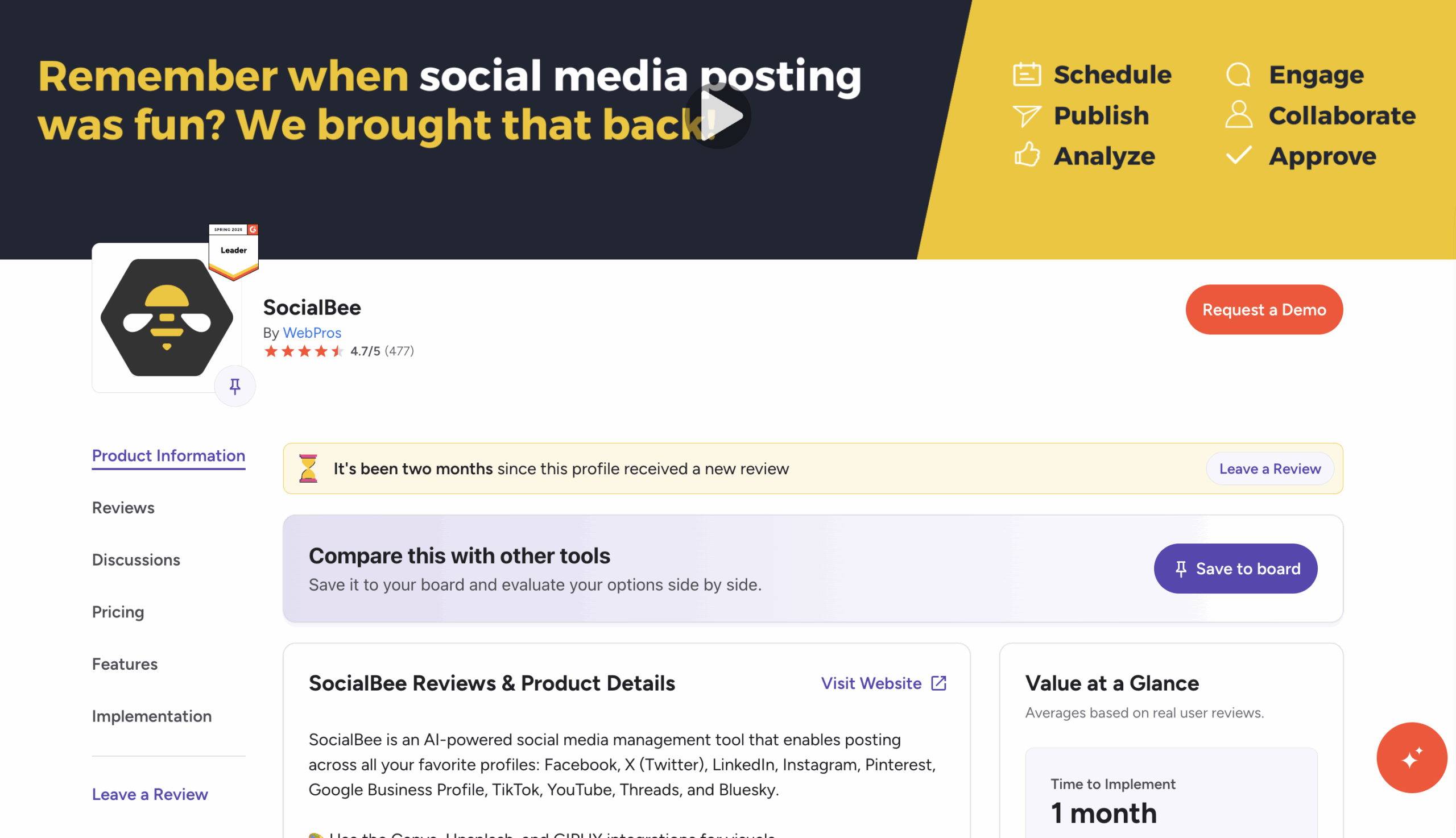socialbee reviews on g2