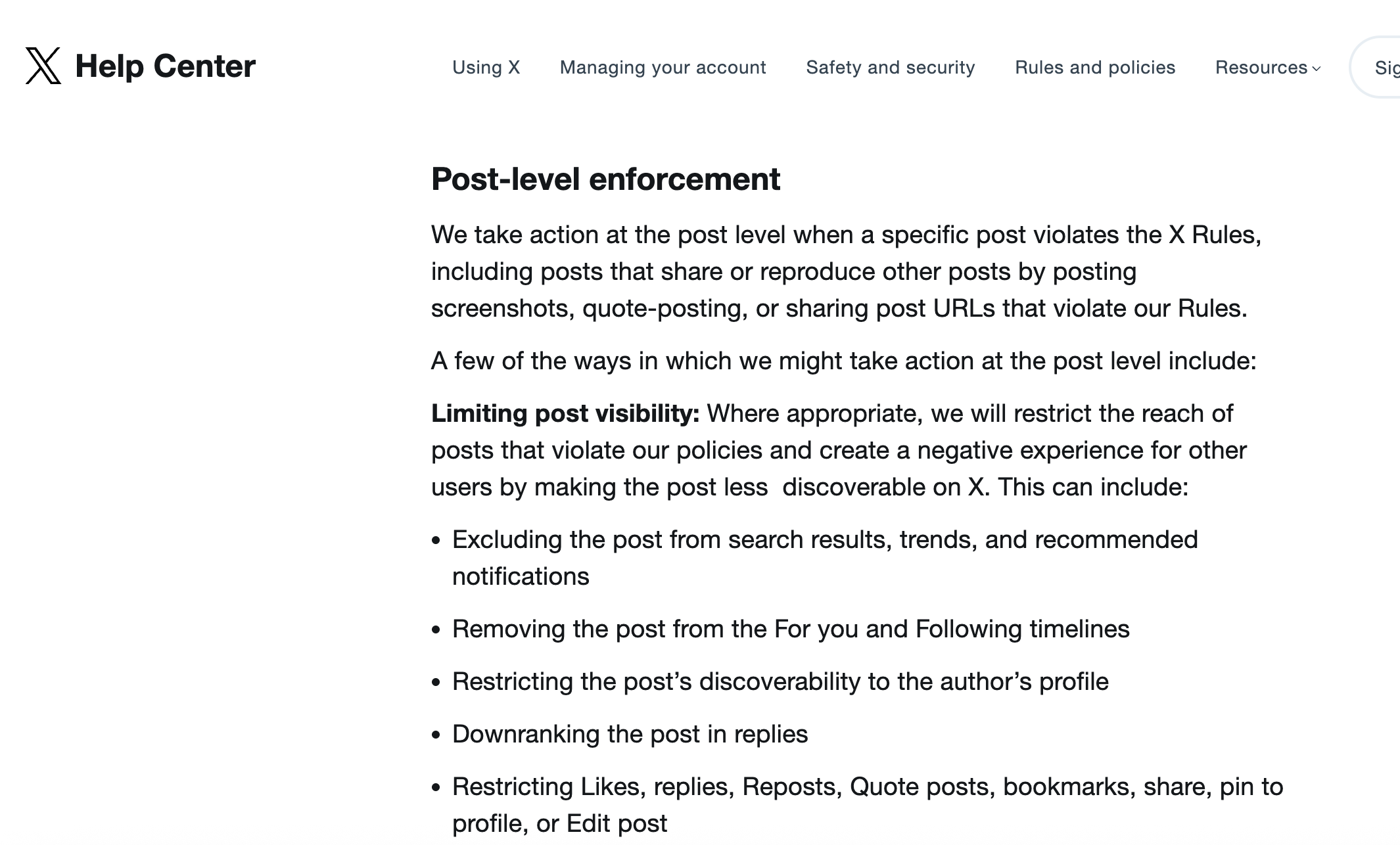 What are the types of Twitter/X shadowbans? 