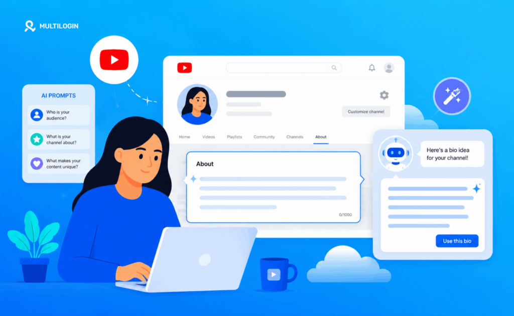 Como escrever bio para Youtube com IA