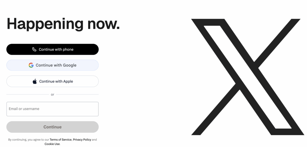 x account creation