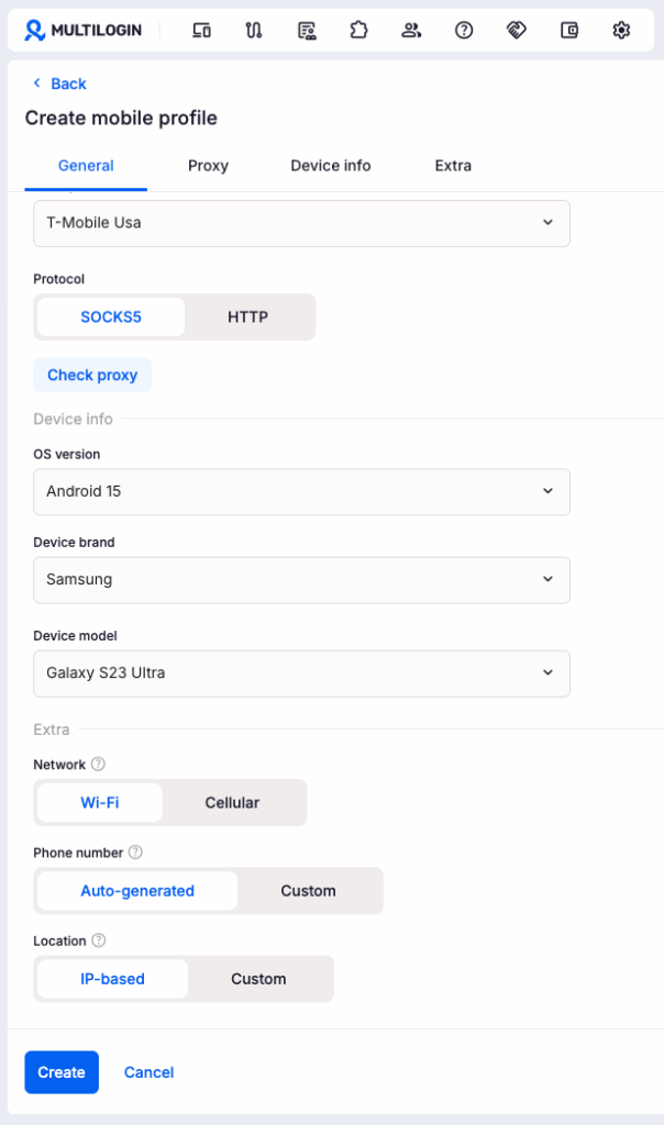Isolated Android cloud phone profiles for TikTok warm up