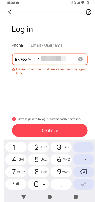 Thông báo lỗi TikTok đã đạt số lần thử tối đa