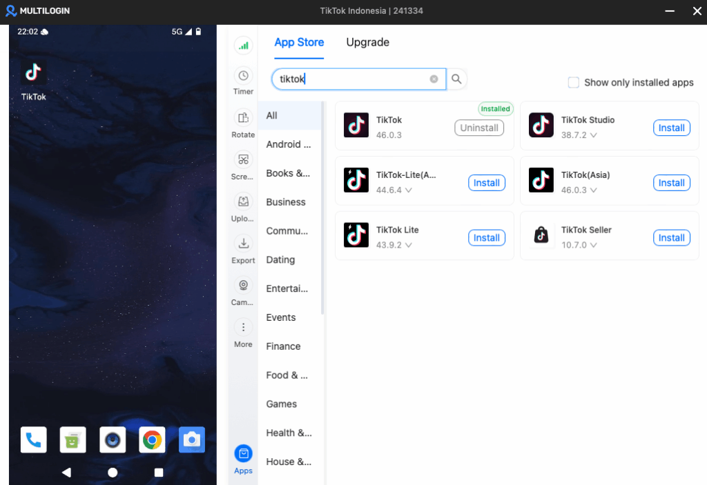 Install TikTok on your Multilogin cloud phone
