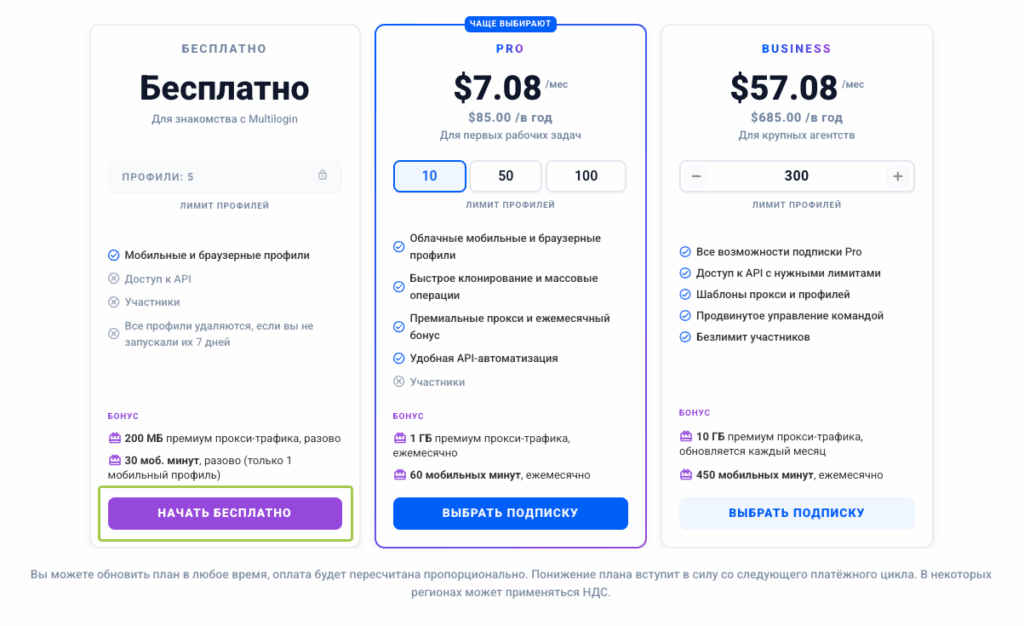 Вы можете сделать аккаунт Multilogin бесплатно
