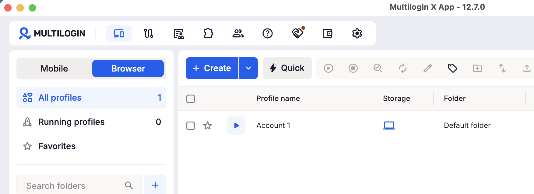 create browser profile