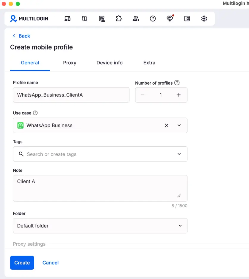Create Your Cloud Phone Profile