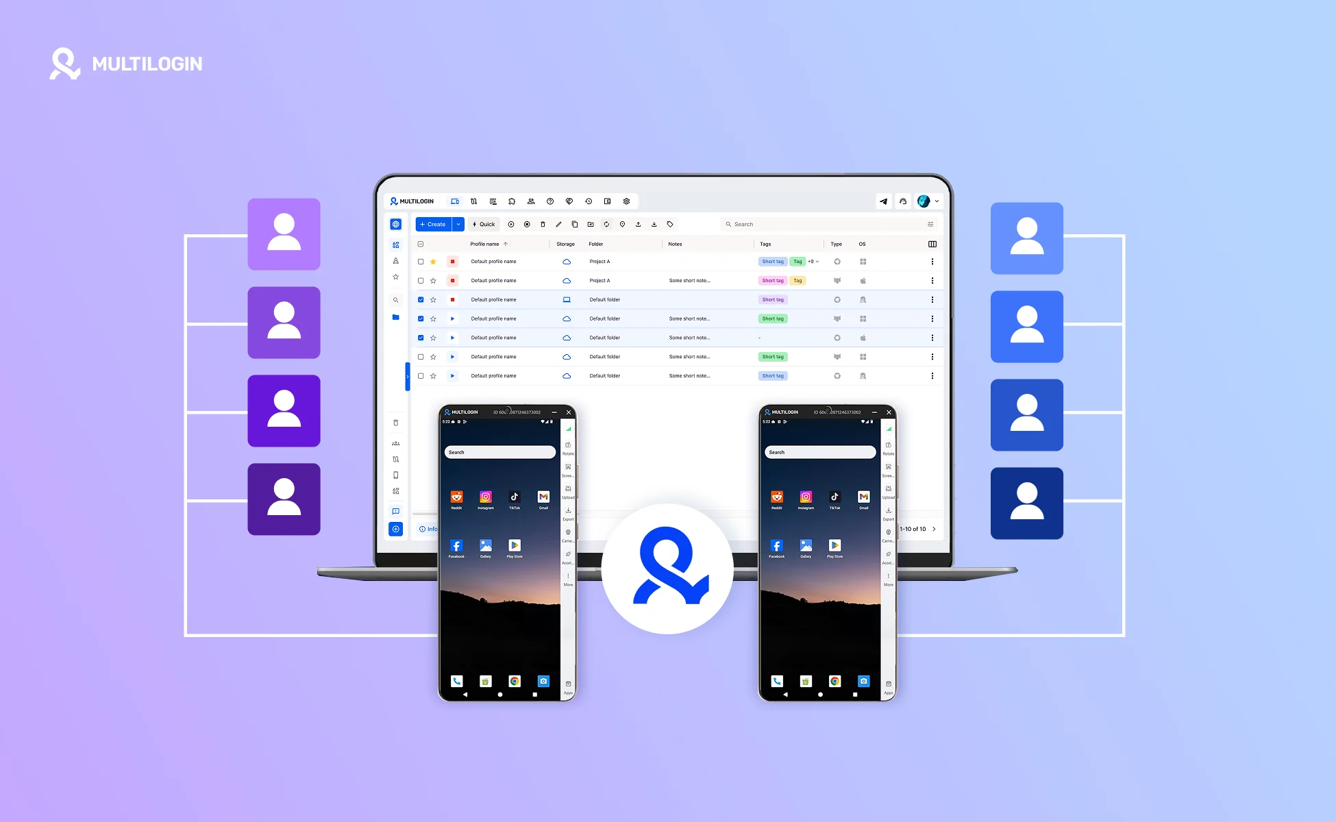 Multilogin provides separate Android cloud phone sessions for teams