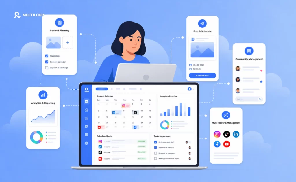 Undersand how to manage multiple social accounts using Multilogin