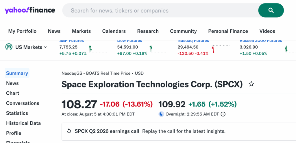 Yahoo Finance closing stock price used as source data for AI agent post