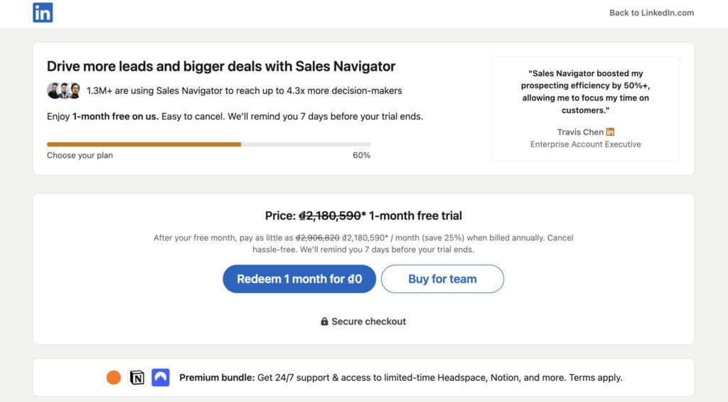 How to Open LinkedIn Sales Navigator pricing