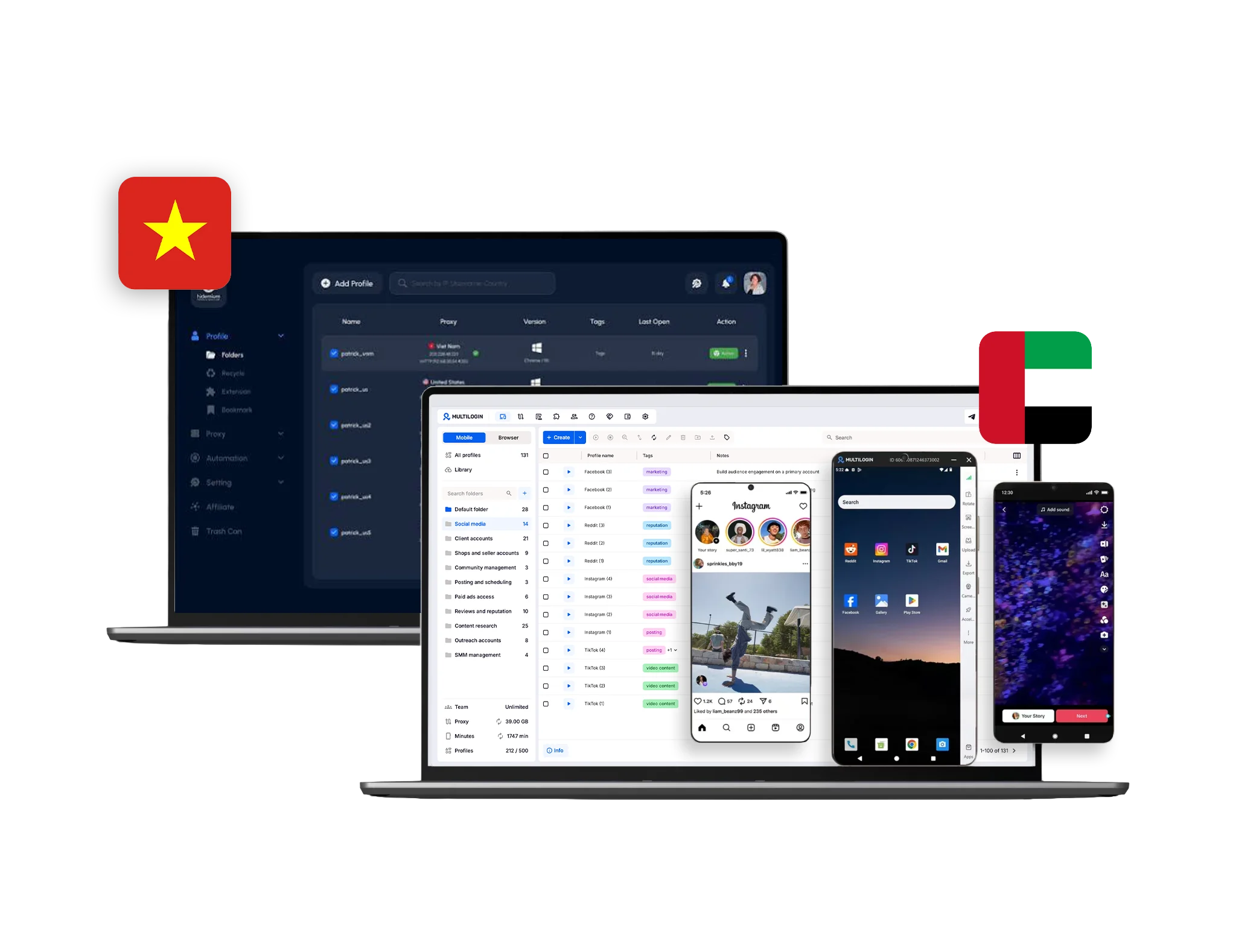 Hidemium vs Multilogin platform comparison with cloud phones browser profiles and built in proxies for scaling multiple accounts.