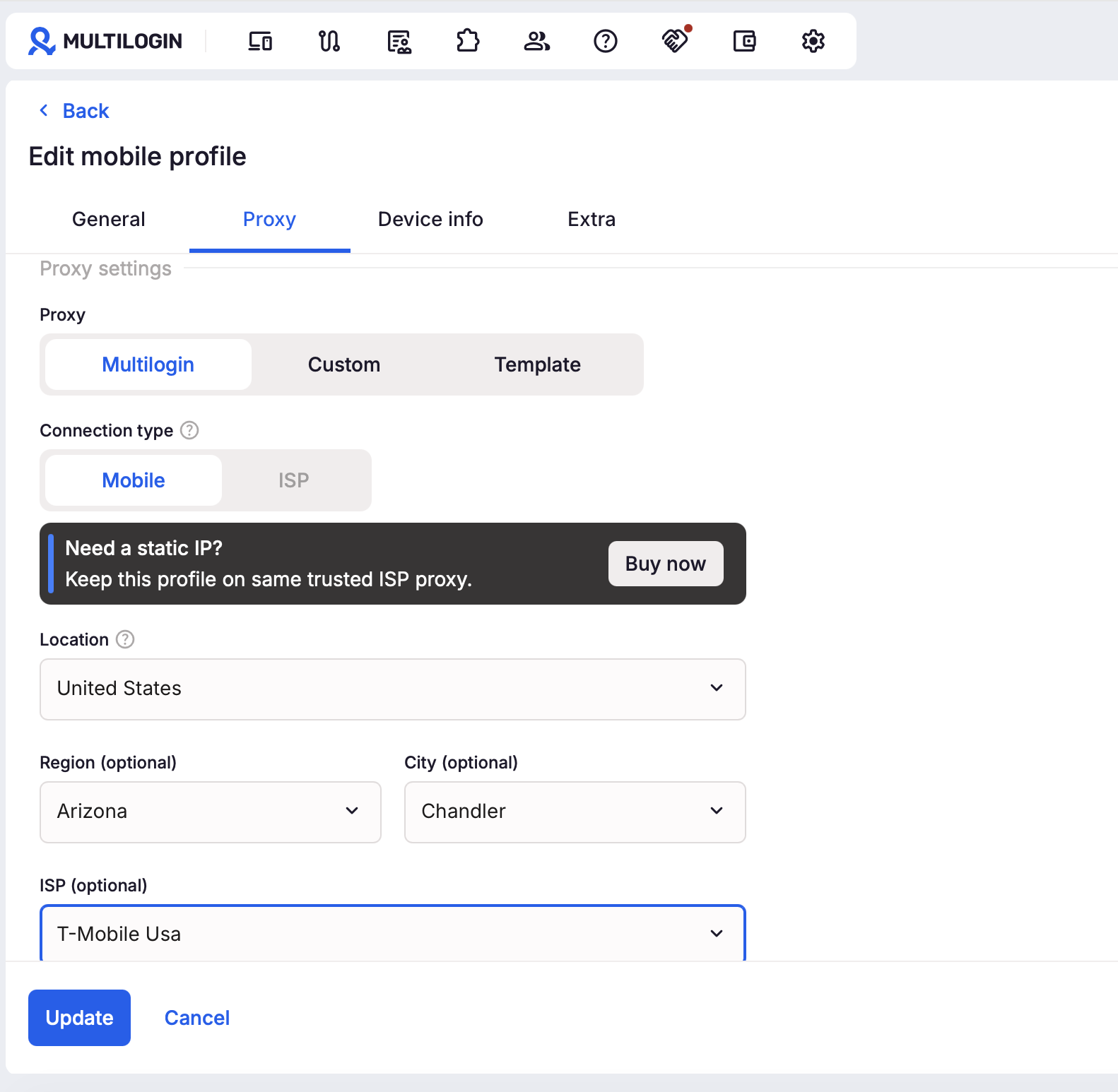 Configure the profile for its intended workflow